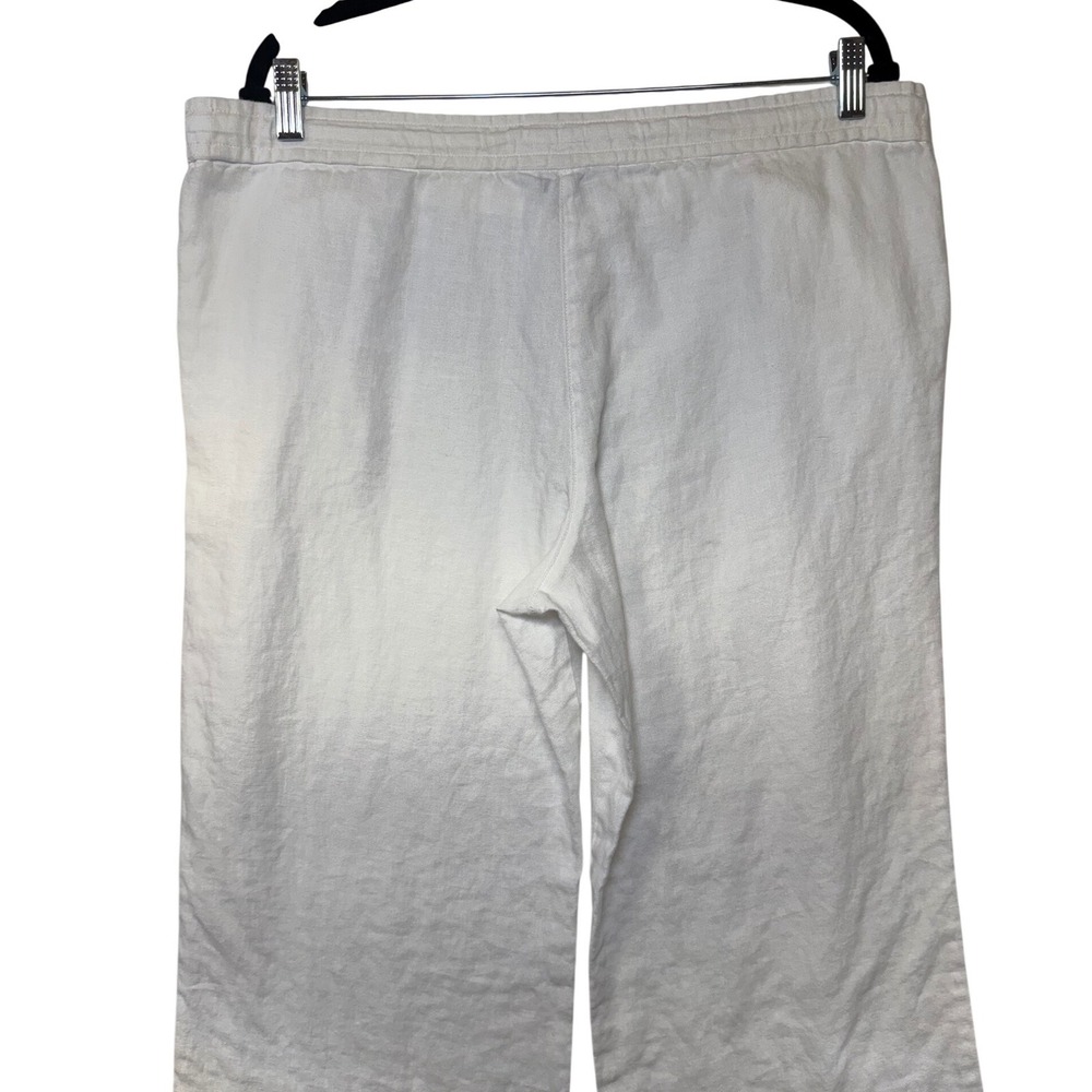 Tommy Bahama Womens White 100% Linen Drawstring Wide Leg Pants Size Medium - Picture 9 of 11